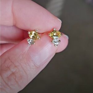 SOLD! Melanie Casey Yellow Sapphire and Diamond Earrings